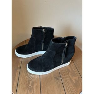 Steve Madden Women's Black Suede Sneaker Boot w/ Zippers 7.5M